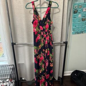 Market & Spruce Floral Dress with Pink and Green